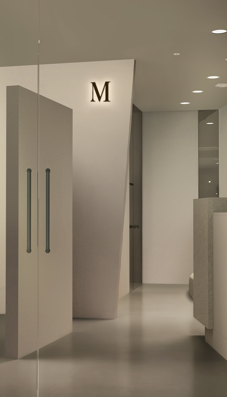 Design d’espace d’un studio K-Beauty en Corée, intégrant organisation pratique et atmosphère lumineuse apaisante.